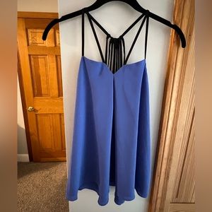 Blue and Black Express Flowy Tank